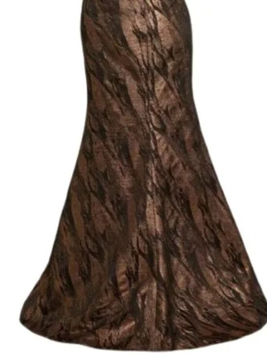 Gia Franco Women Black Bronze 12267CL Off Shoulder Evening Gown Dress Sz 12 3157 - Picture 15 of 16